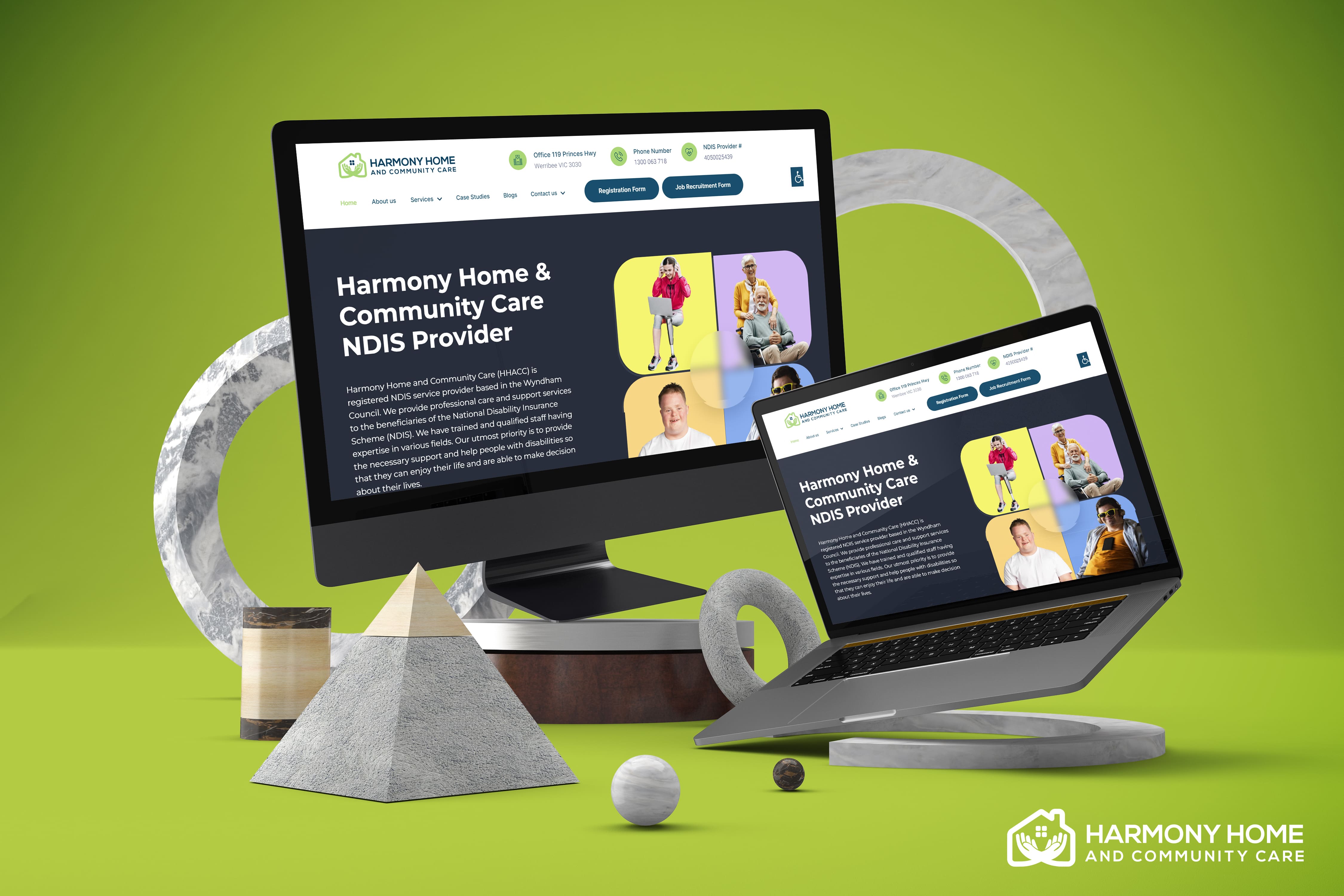 Harmony Home and Community Care website by Cre8tivebot