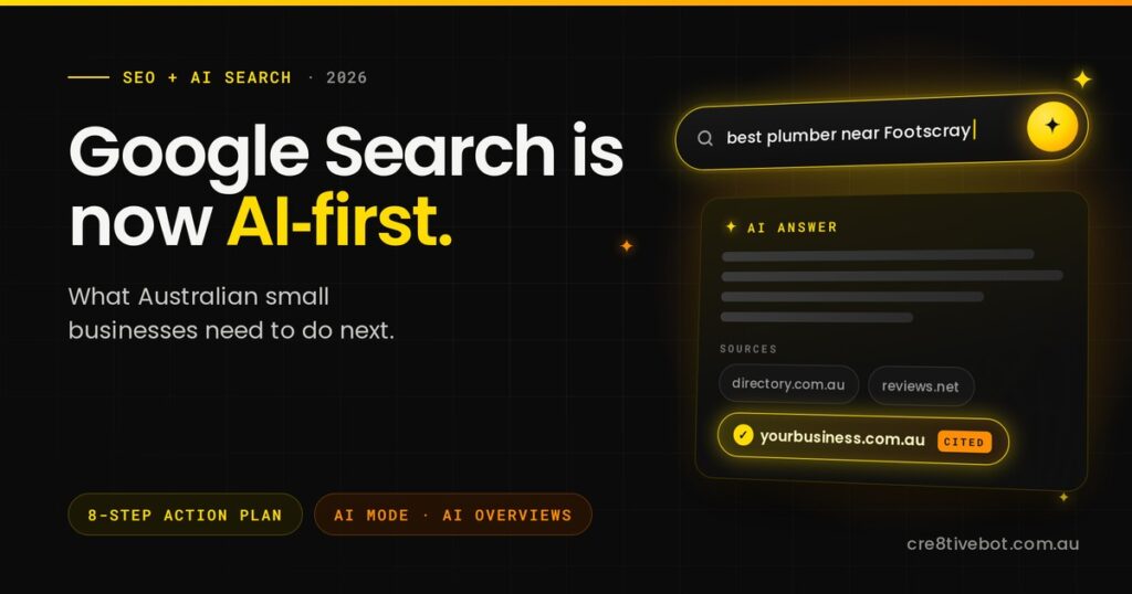 AI search answer citing a local business website, illustrating that Google Search is now AI-first