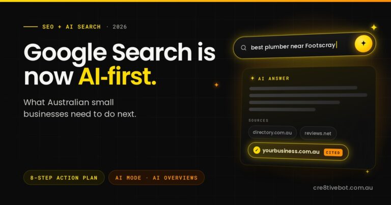 AI search answer citing a local business website, illustrating that Google Search is now AI-first